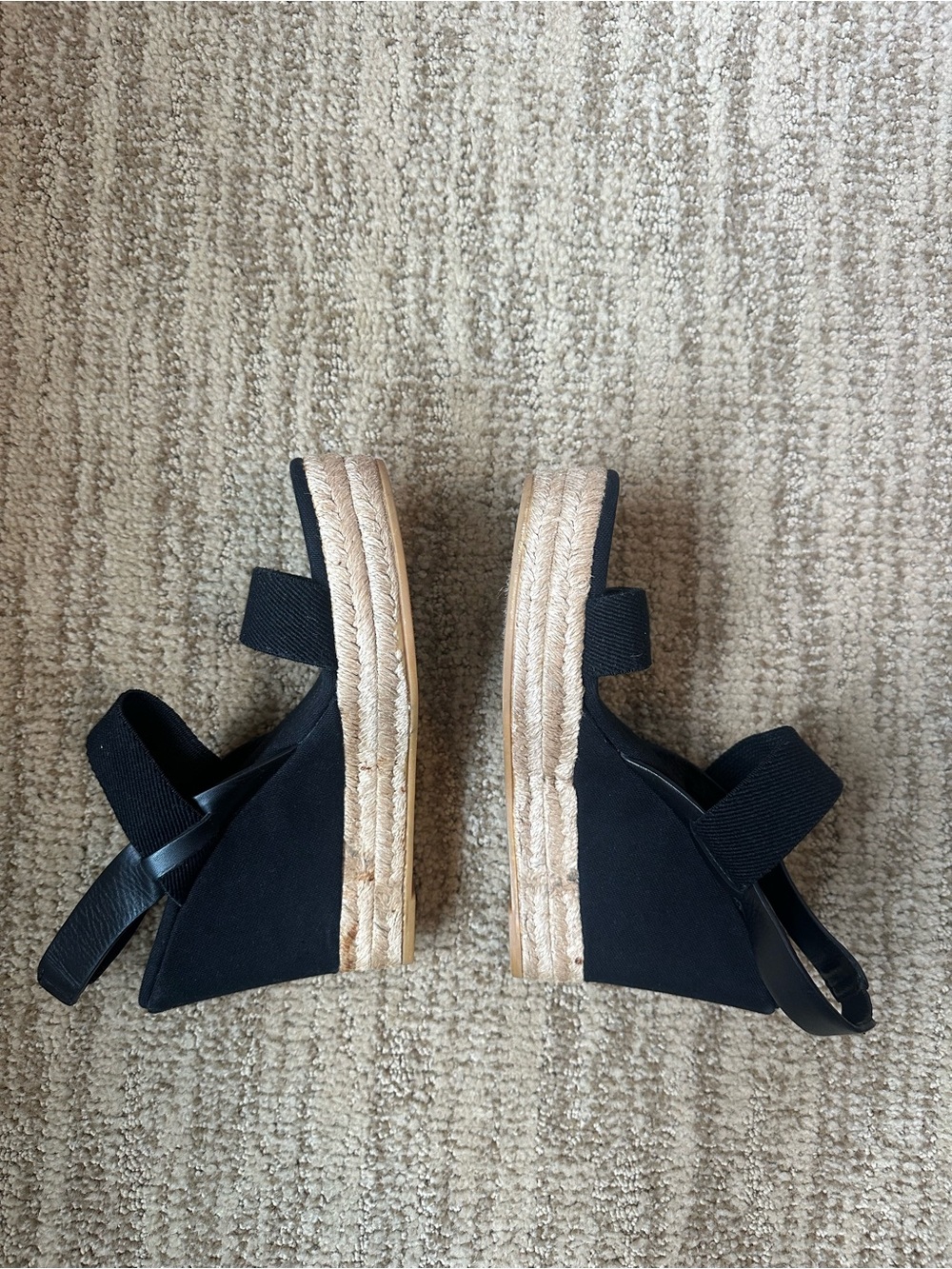 Tory Burch Black Espadrille Wedge Sandals